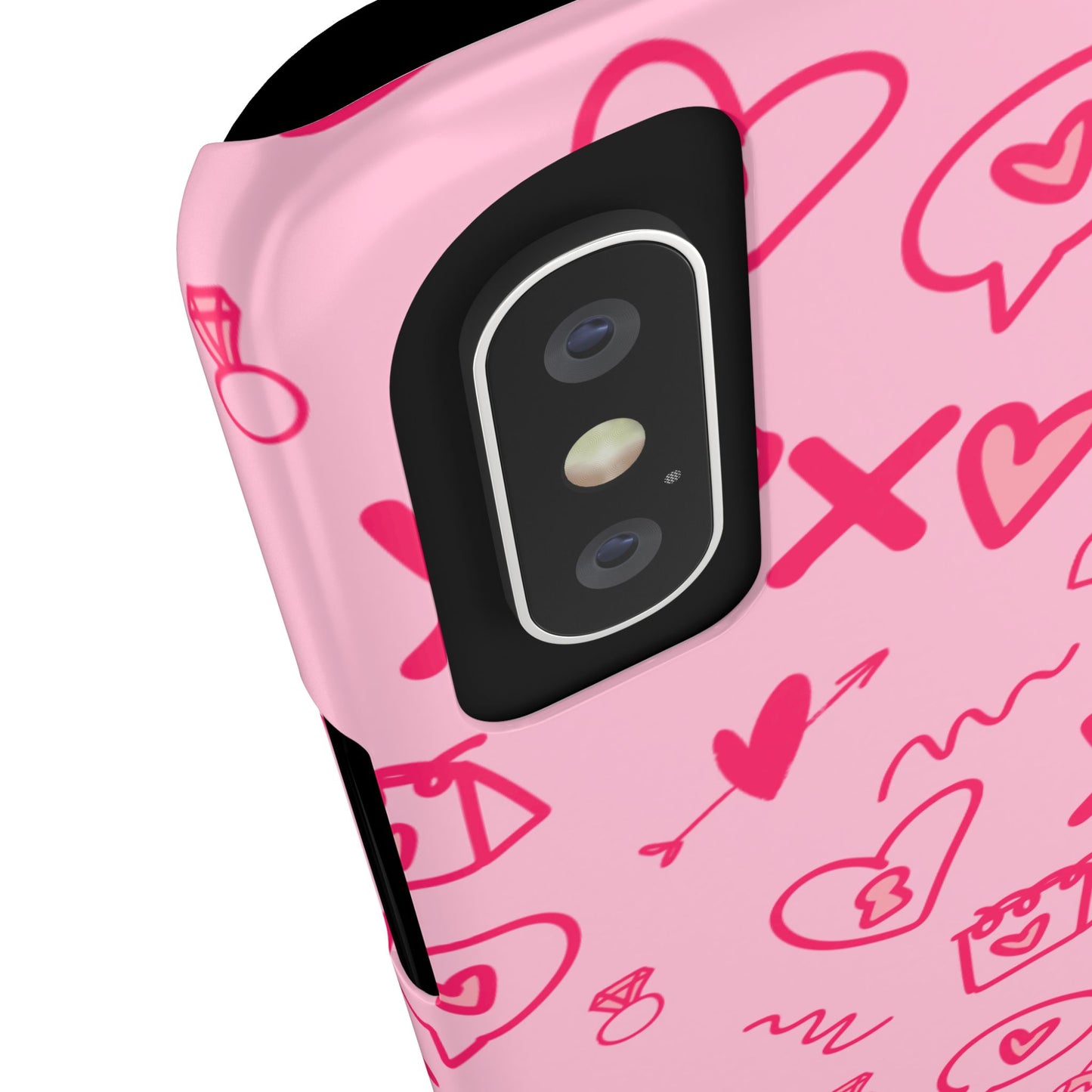 Cute Pink Hearts Phone Case, Slim Phone Cover, Valentine's Day Gift, Trendy Phone Accessory, Love Theme, Girlfriend Gift, Cute Design
