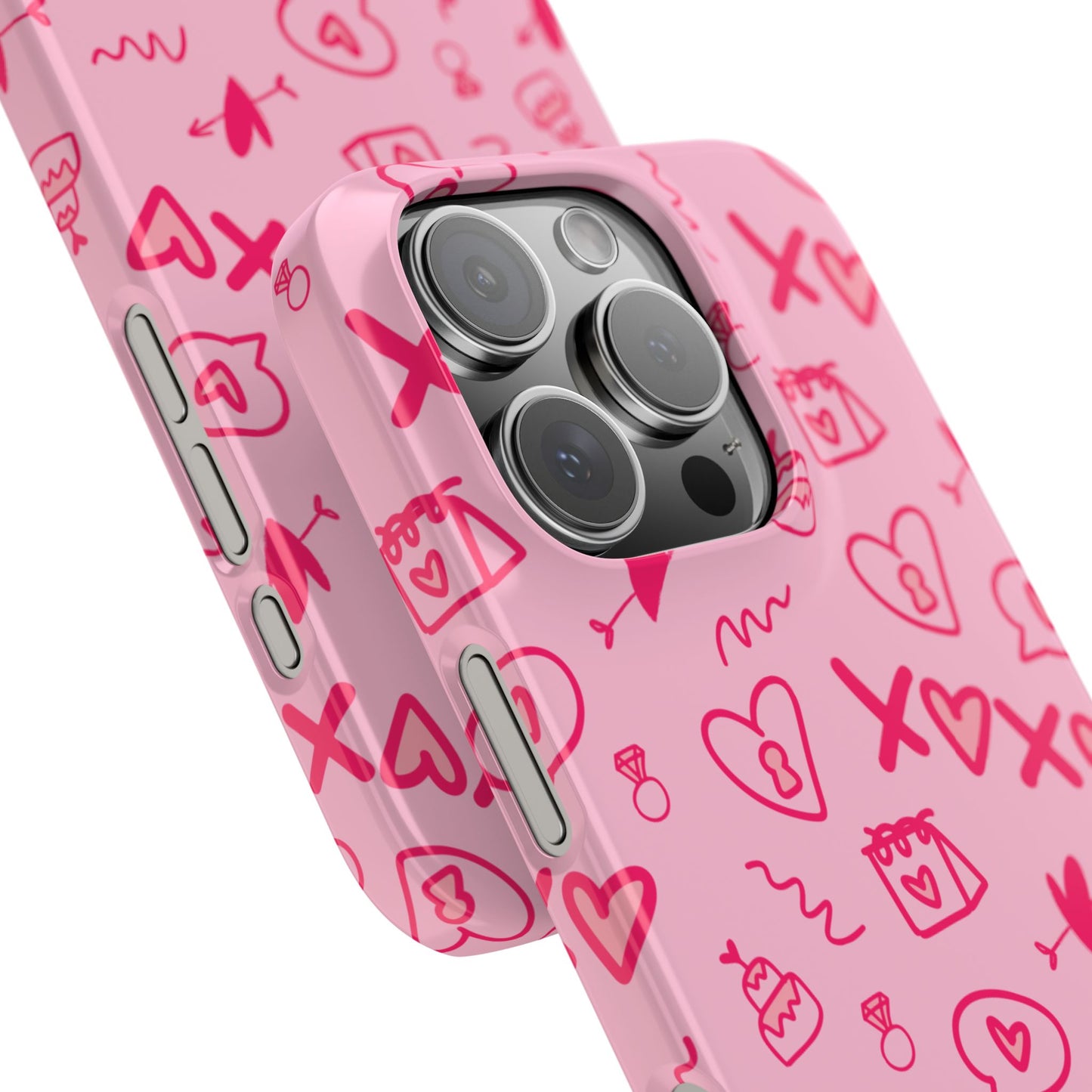 Cute Pink Hearts Phone Case, Slim Phone Cover, Valentine's Day Gift, Trendy Phone Accessory, Love Theme, Girlfriend Gift, Cute Design