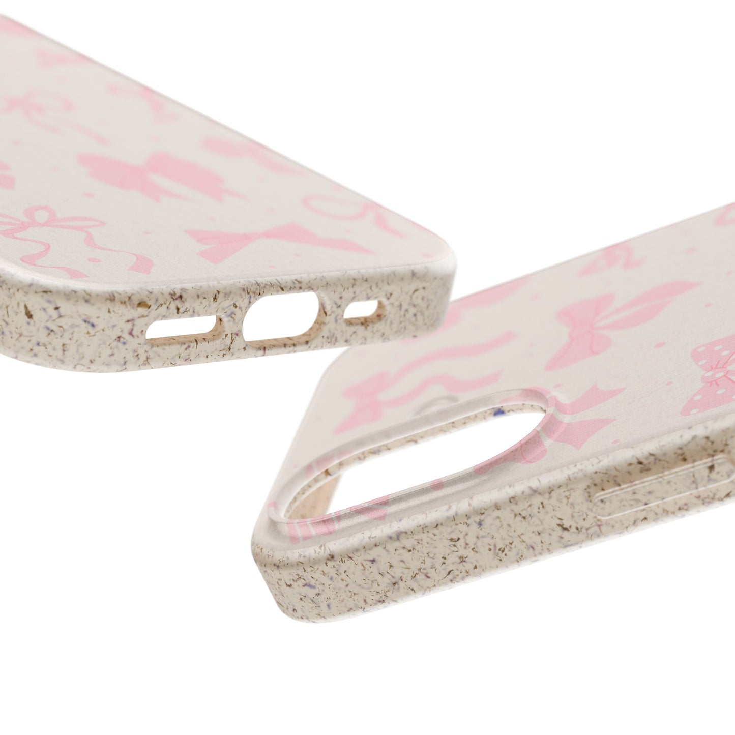 Biodegradable Phone Case with Pink Bows | Eco-Friendly, Cute Tech Accessory, Gift for Her, Sustainable Phone Cover, Holiday Gift
