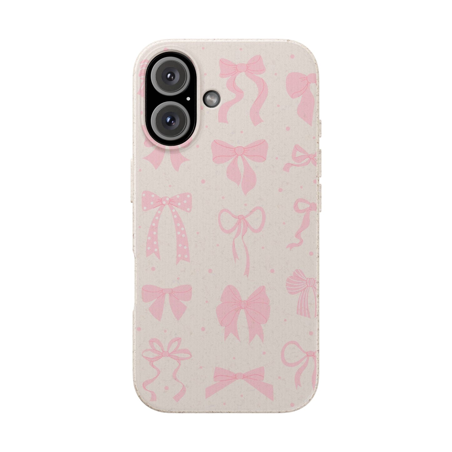Biodegradable Phone Case with Pink Bows | Eco-Friendly, Cute Tech Accessory, Gift for Her, Sustainable Phone Cover, Holiday Gift