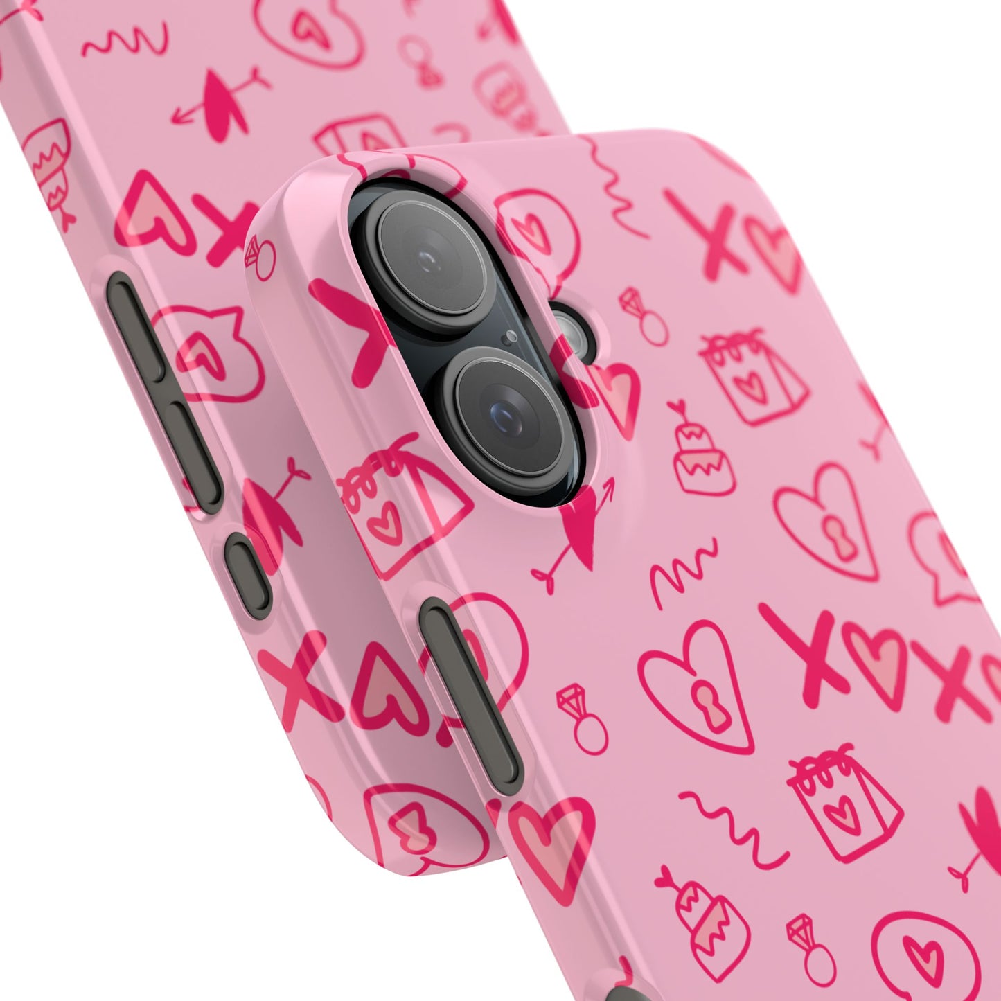Cute Pink Hearts Phone Case, Slim Phone Cover, Valentine's Day Gift, Trendy Phone Accessory, Love Theme, Girlfriend Gift, Cute Design